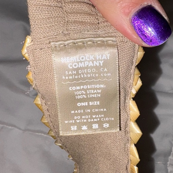 Hemlock hat co. Capri Visor Hand Woven Hat Beach Straw Linen - Picture 5 of 6